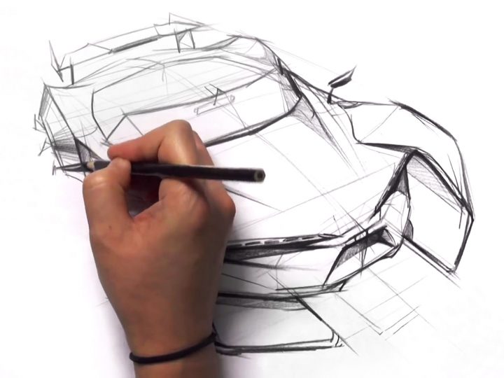 bird eye view car drawing