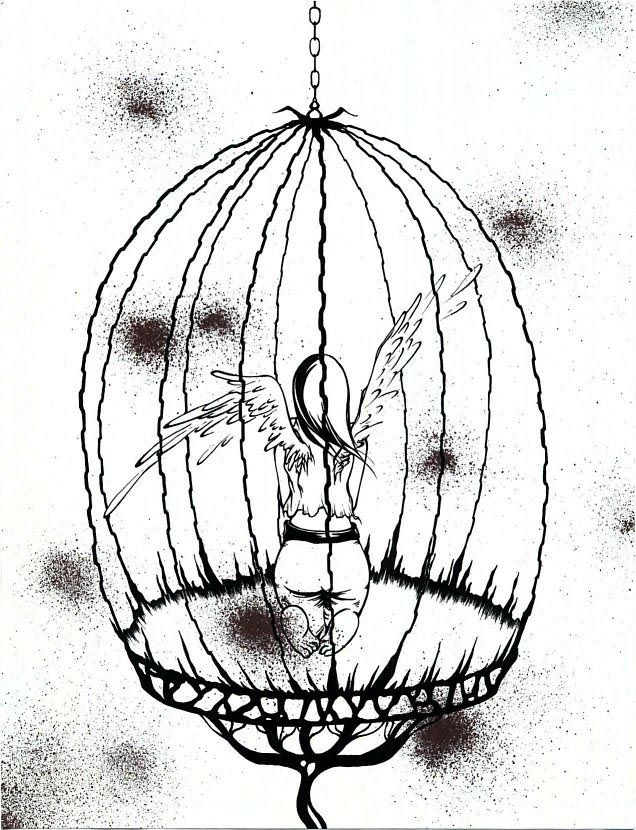 636x830 bird in cage drawing bird cages in bird drawings - Bird In A Cage Drawing