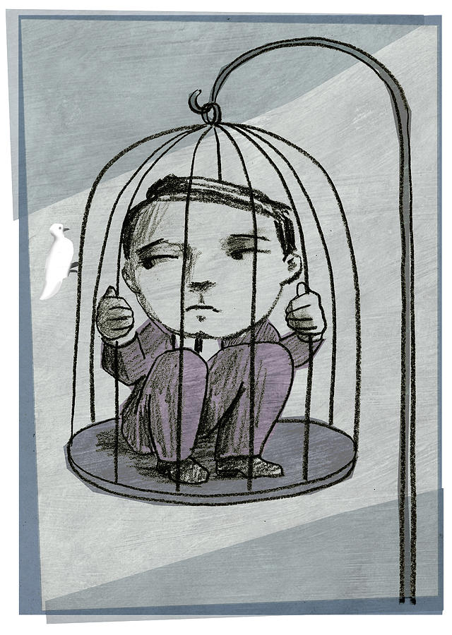 640x900 bird cage drawing - Bird In A Cage Drawing