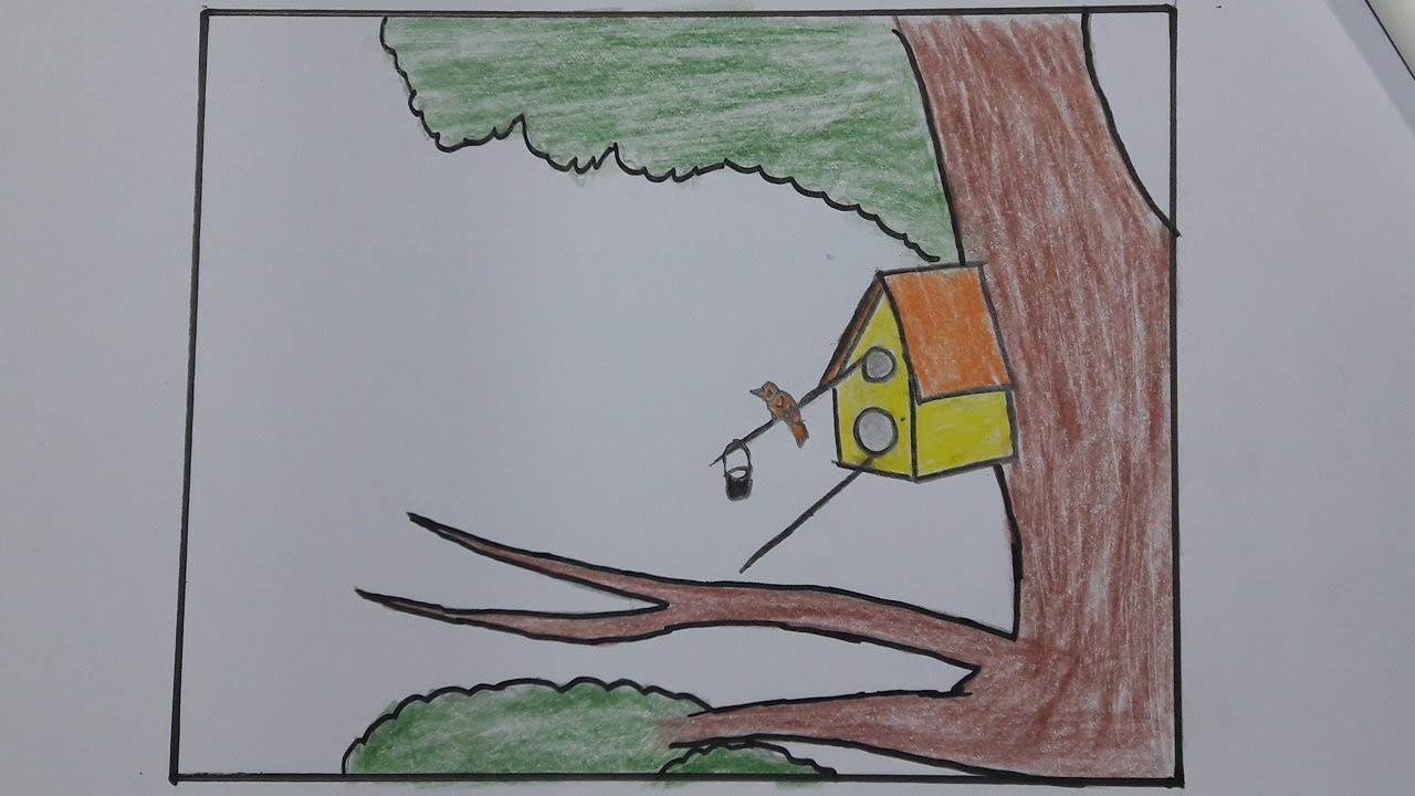 1280x720 How To Draw A Nest - Bird Nest Drawing