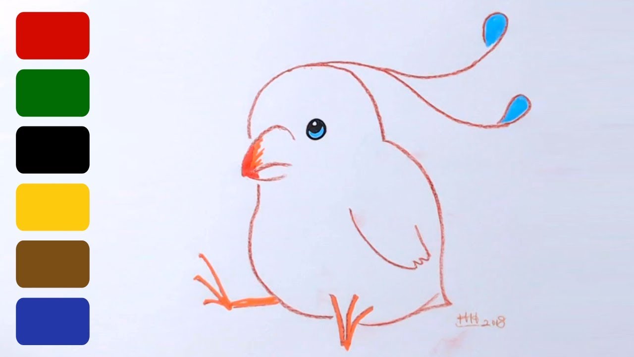 1280x720 How To Draw A Bird - Bird Of Paradise Drawing