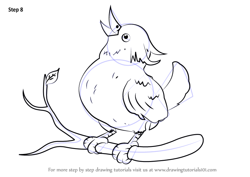 846x600 Learn How To Draw A Bird Sitting On A Branch - Bird On Branch Drawing