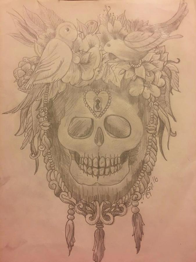 675x900 Bird Skull Frame Drawing - Bird Skull Drawing