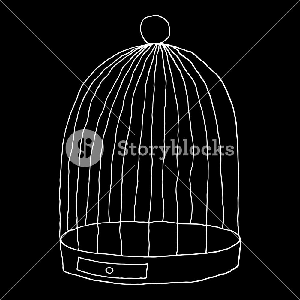 1000x1000 birdcage isolated on white background sketch drawing was drawn - Birdcage Drawing