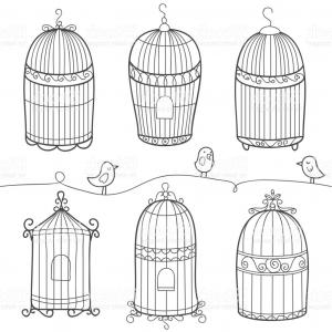 300x300 stock illustration bird cage drawing isolated icon sohadacouri - Birdcage Drawing