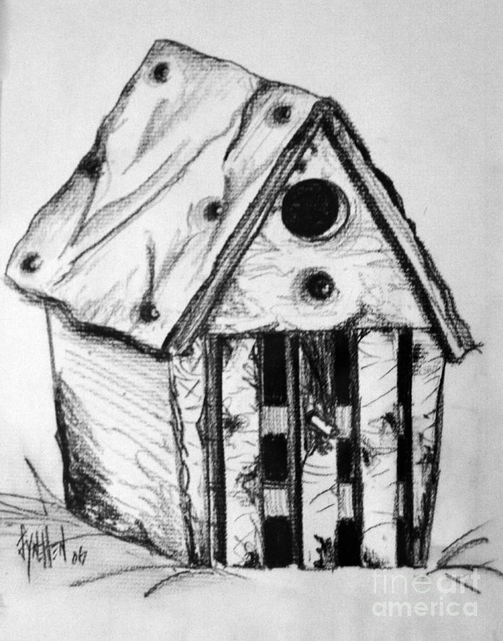 706x900 Bird House Drawing - Birdhouse Drawing