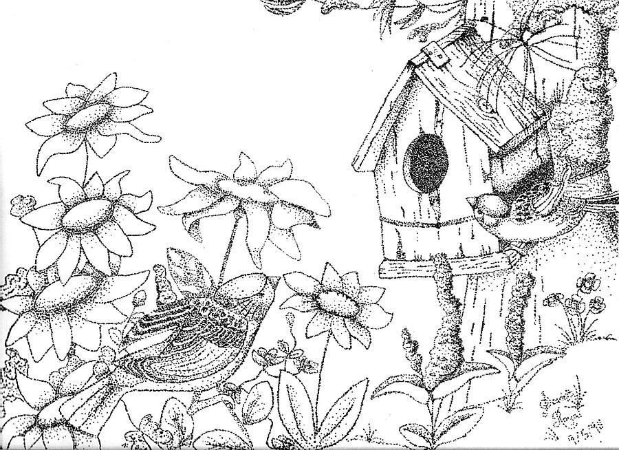 900x654 Bird House Drawing - Birdhouse Drawing