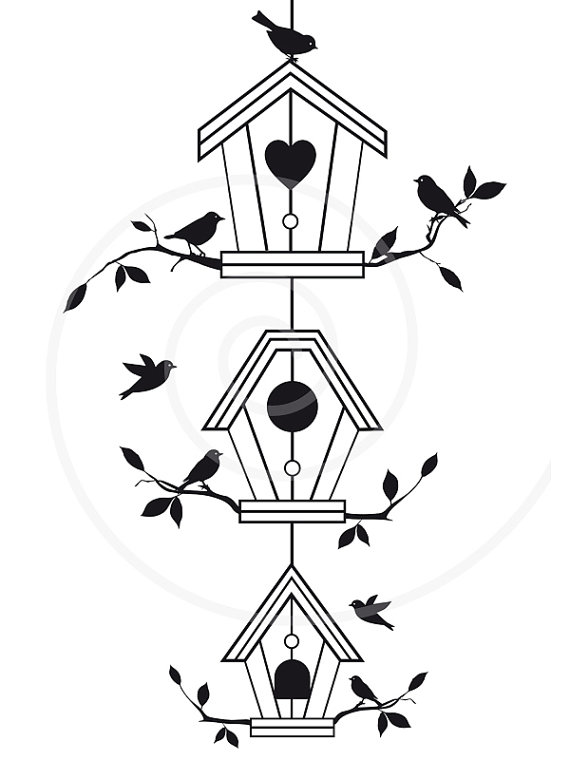 570x760 Birdhouse Drawing Free Download - Birdhouse Drawing