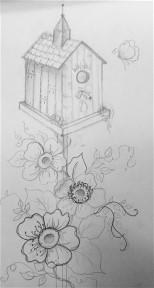 154x288 Drawing Series - Birdhouse Drawing