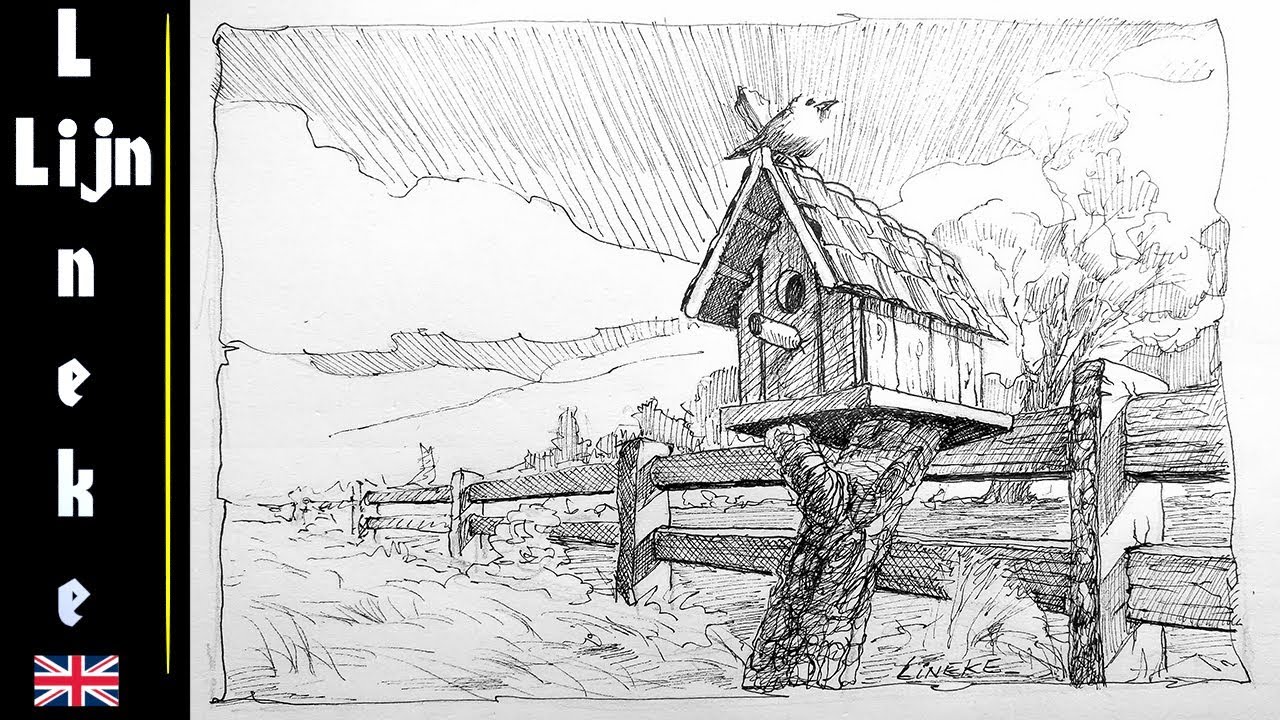 1280x720 Easy Perspective For Beginners Drawing A House - Birdhouse Drawing