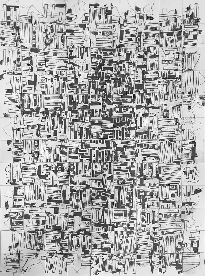 669x900 Birds Eye View Of A Housing Development In An Overcrowded City - Birds Eye View Drawing