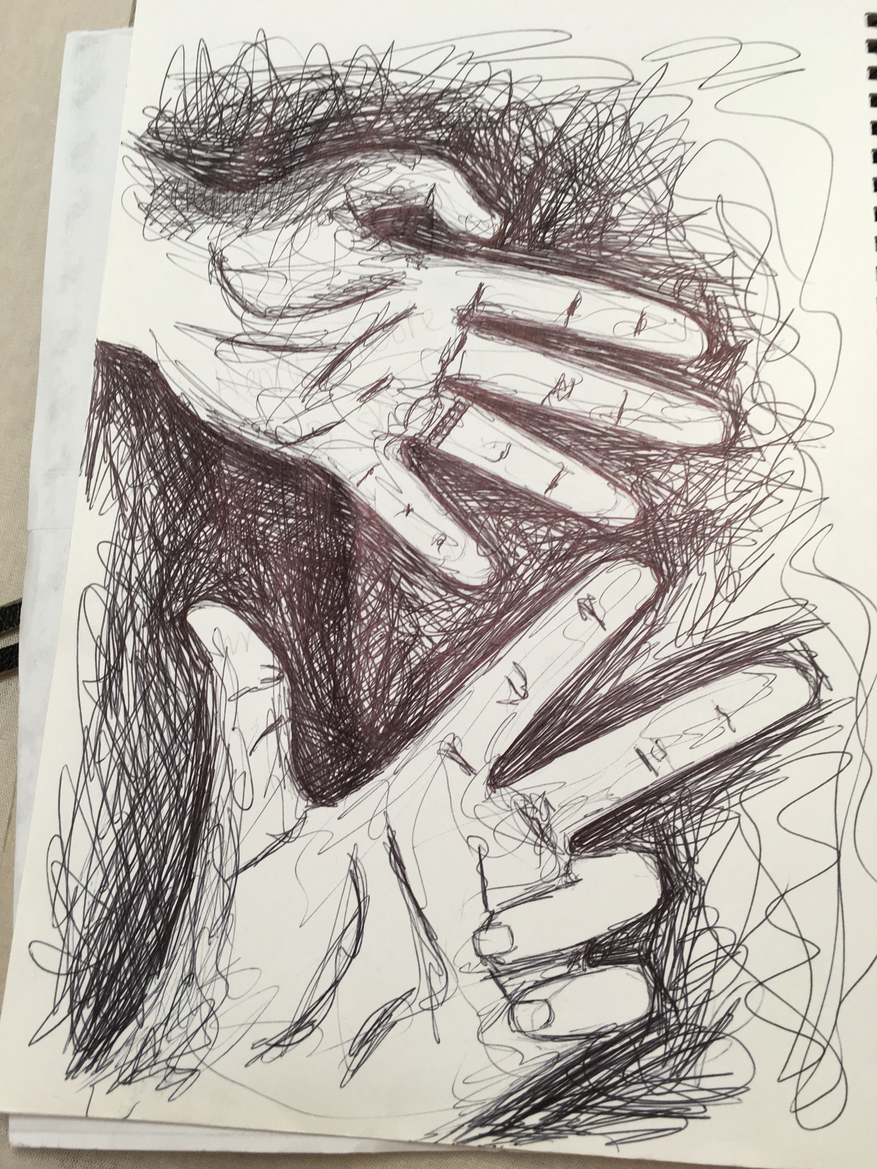 3024x4032 biro pen drawing with little detail focusing on negative space - Biro Drawing