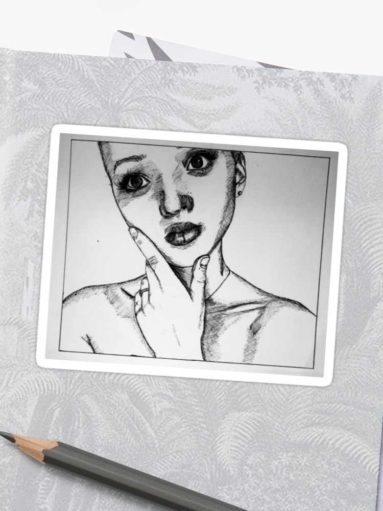 750x1000 dove cameron biro drawing sticker - Biro Drawing