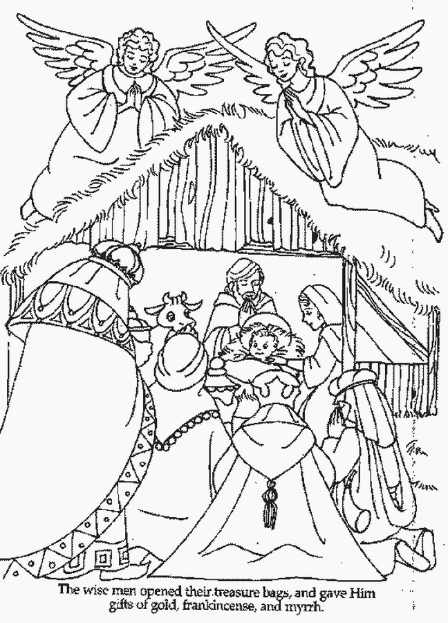 648x900 christmas coloring pages jesus birth - Birth Of Jesus Drawing