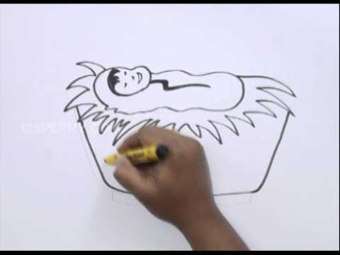 480x360 how to draw a baby jesus - Birth Of Jesus Drawing