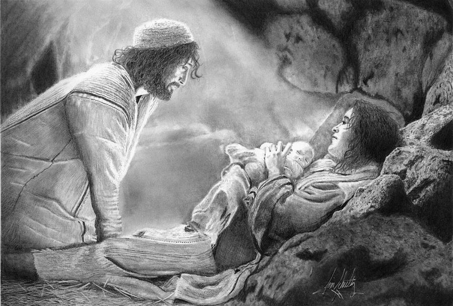 900x608 jesus' birth drawing drawing - Birth Of Jesus Drawing