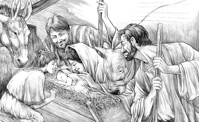 660x405 birth of jesus drawing - Birth Of Jesus Drawing