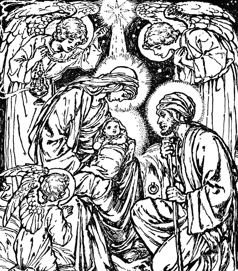 791x900 birth of jesus nativity scene in the new testament drawing - Birth Of Jesus Drawing