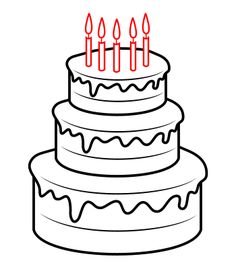 236x269 How To Draw A Birthday Cake - Birthday Cake Drawing