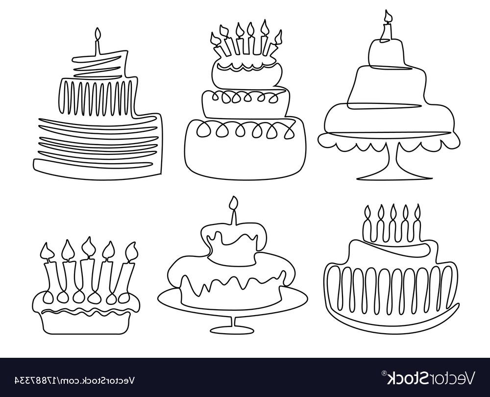 1000x810 Best Birthday Cake Drawing Vector Image - Birthday Cake Drawing