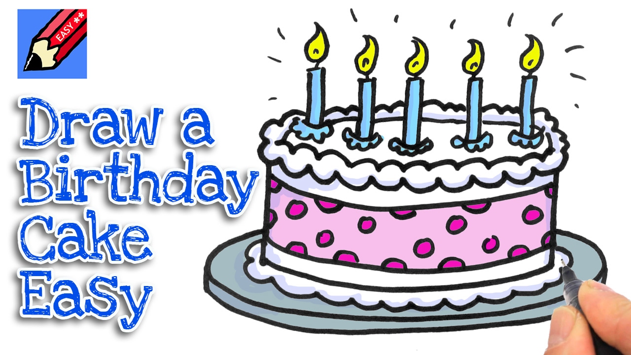 1280x720 How To Draw A Birthday Cake - Birthday Cake Drawing