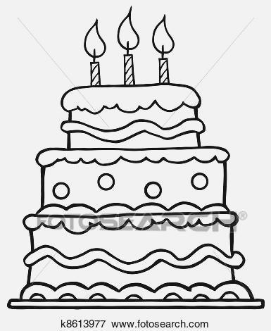 385x470 Birthday Cake Drawing Images Amazingbirthdaycakes Tk - Birthday Cake Drawing