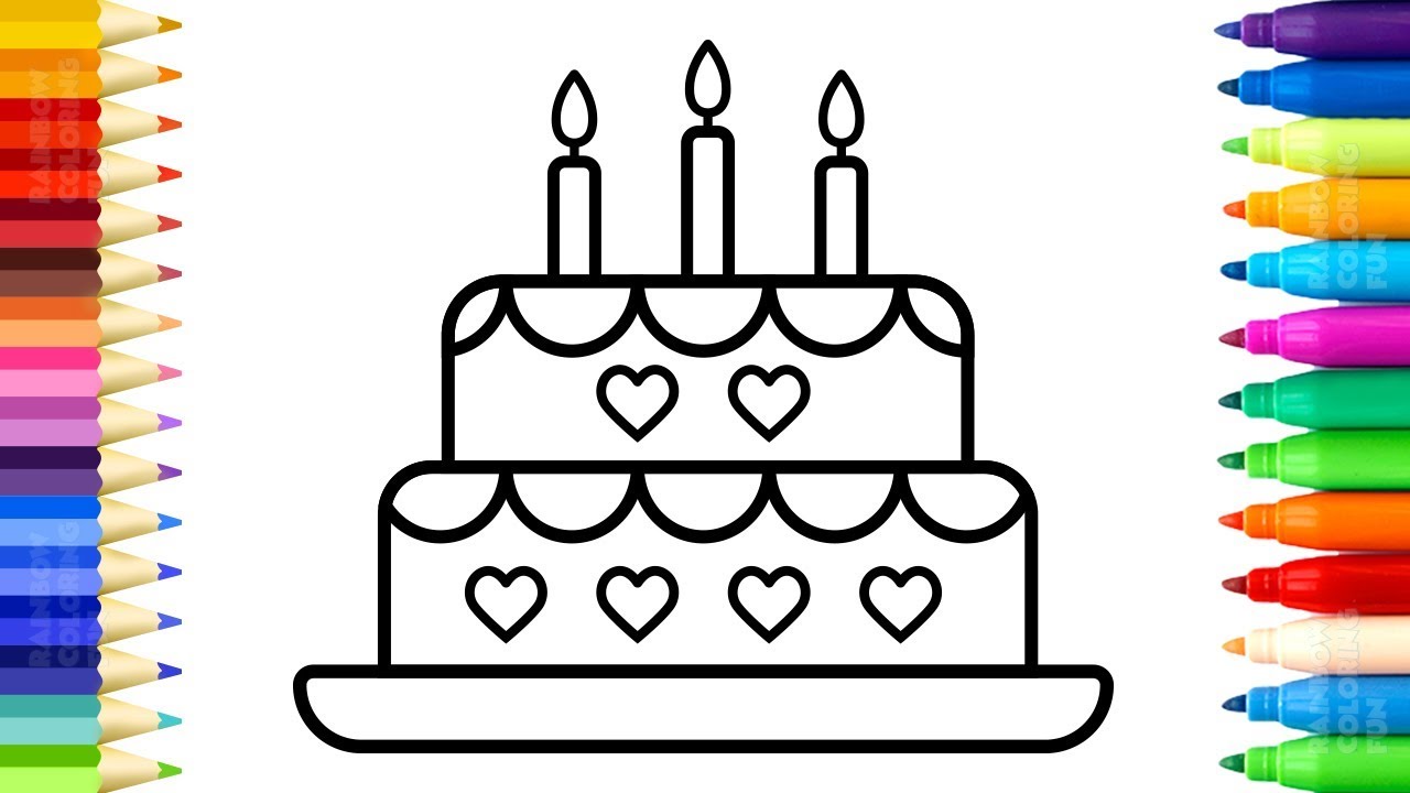 1280x720 How To Draw Birthday Cake For Kids - Birthday Cake Drawing Images