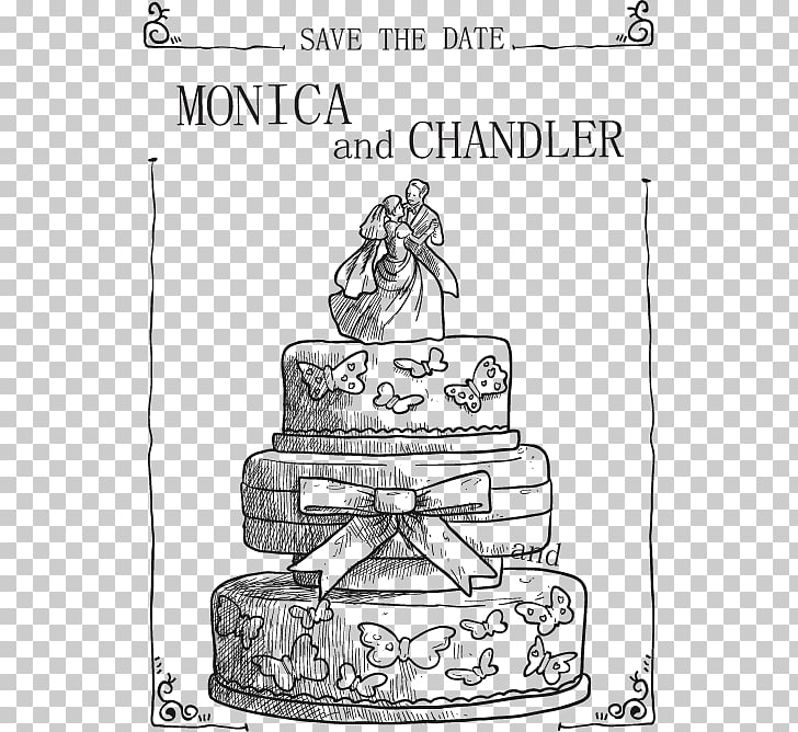 728x668 wedding cake birthday cake drawing, hand drawn material wedding - Birthday Cake Drawing Images
