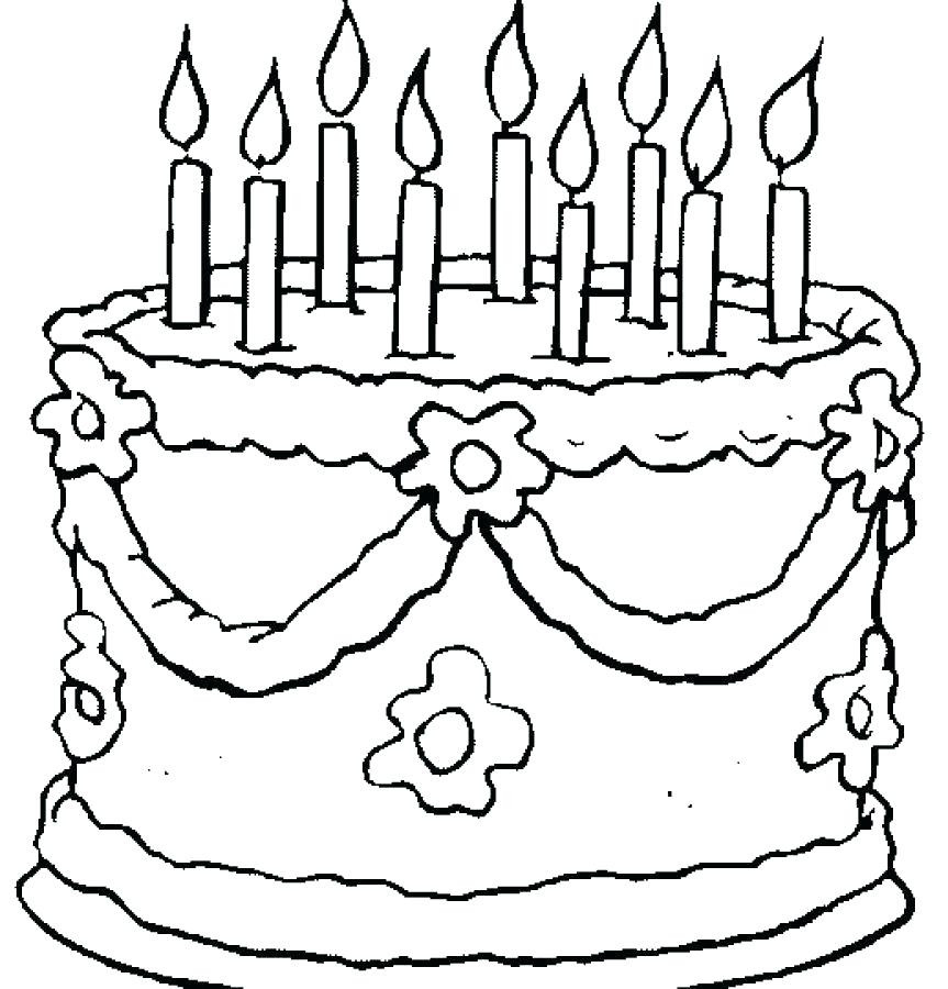 863x900 birthday cake coloring unique stock awesome birthday cake - Birthday Cake Drawing Images