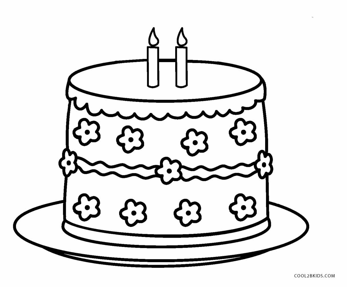 1212x1003 Birthday Cake Drawing In Coloring Page - Birthday Cake Drawing Images