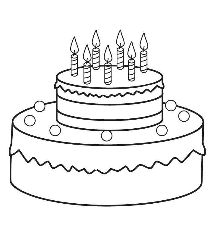 700x800 Drawing Birthday Cake - Birthday Cake Drawing Step By Step