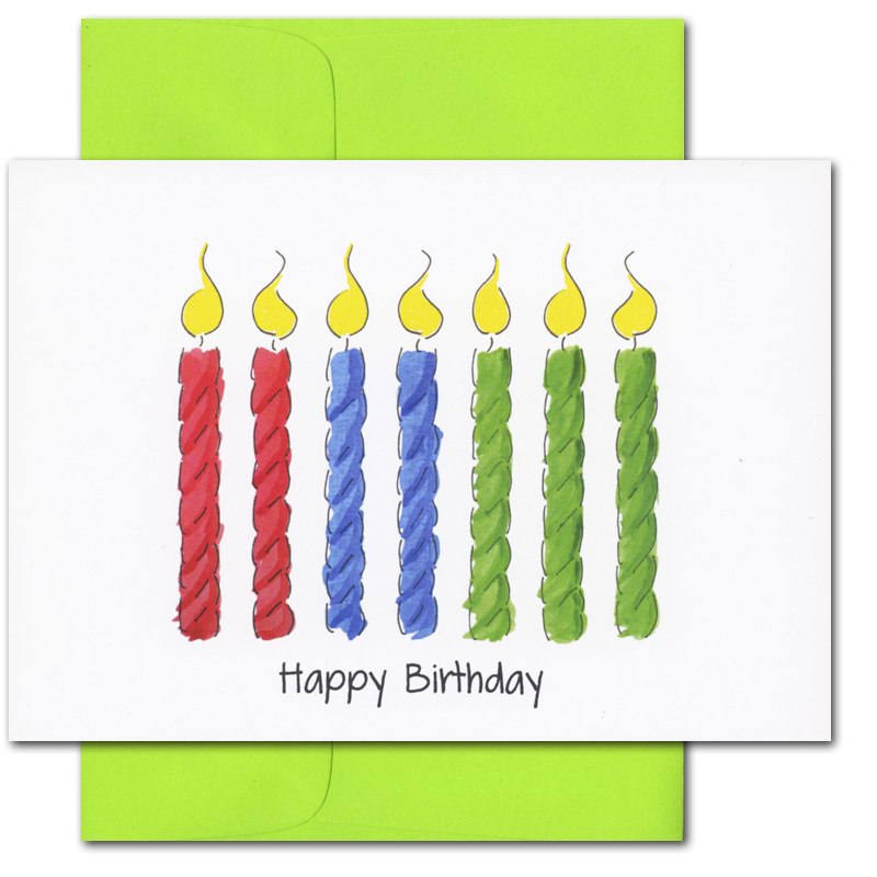 800x800 boxed birthday cards for business and professional tall candles - Birthday Candle Drawing