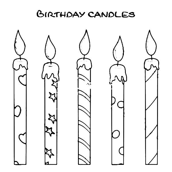 600x600 how to draw birthday candle coloring pages classroom set up - Birthday Candle Drawing
