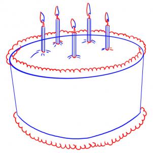 302x302 How To Draw How To Draw A Simple Birthday Cake - Birthday Candle Drawing