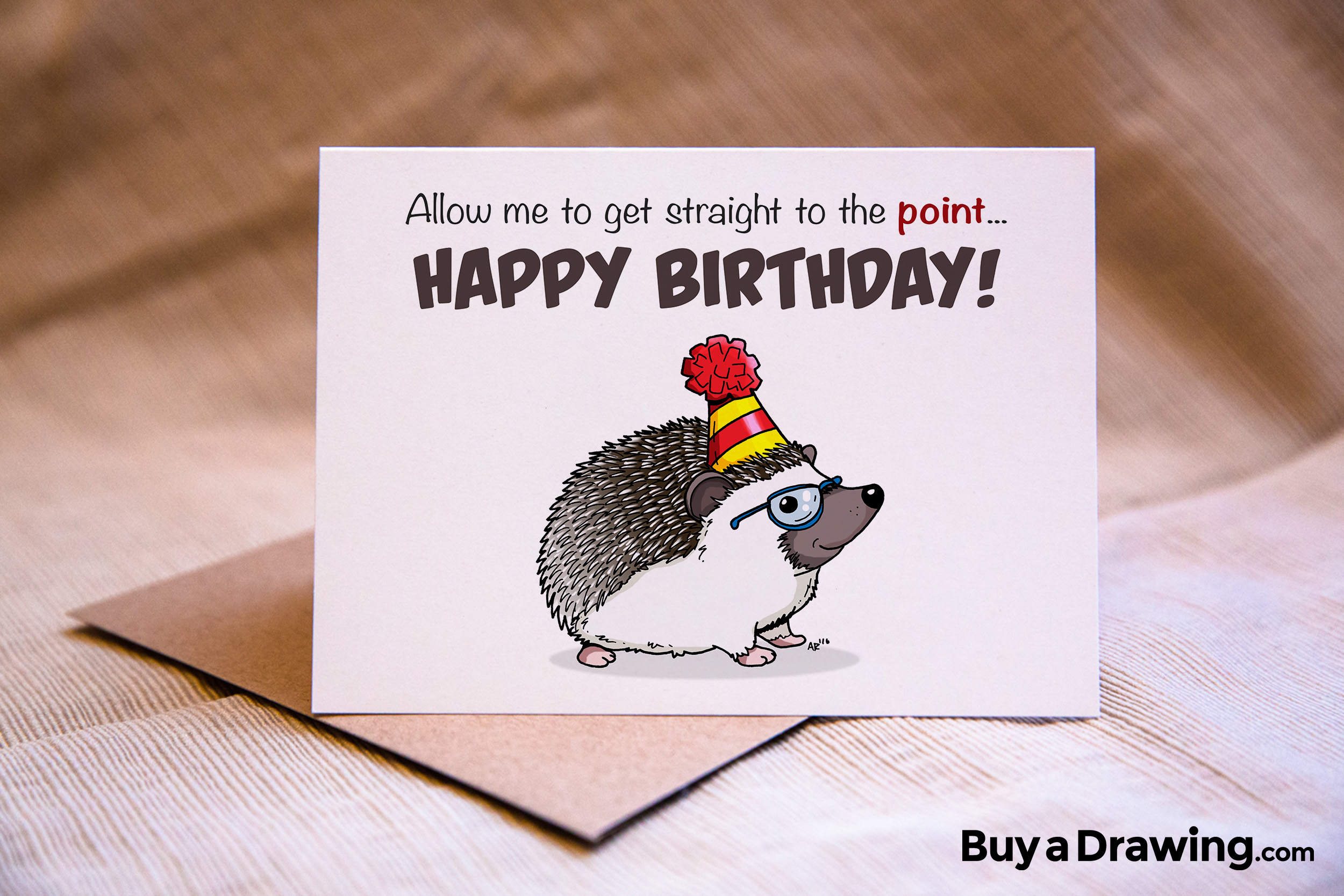 2500x1667 Hedgehog Birthday Card - Birthday Card Drawing