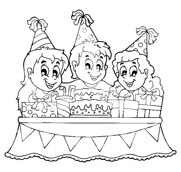 600x569 coloring birthday party how to draw pages book - Birthday Drawing Images