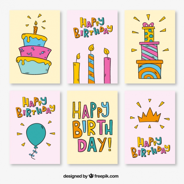 626x626 Collection Of Birthday Cards With Drawings Stock Images - Birthday Drawings