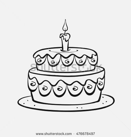 450x470 Birthday Cake Drawing Cute Birthdaycakeforgirl Cf - Birthday Drawings
