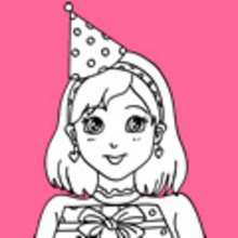 220x220 Birthday Party Coloring Pages - Birthday Girl Drawing