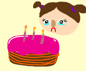 300x250 Sad Birthday Girl Drawing - Birthday Girl Drawing