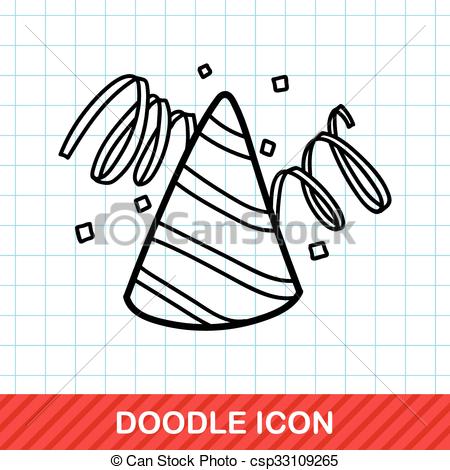 450x470 Birthday Hat Doodle Clip Art Vector - Birthday Hat Drawing