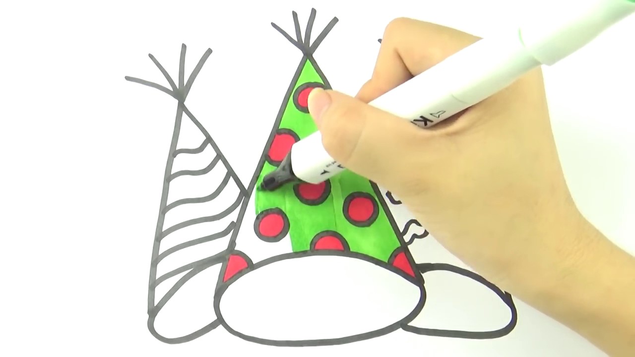 1280x720 How To Draw Birthday Hat Coloring Pages For Kids Learning - Birthday Hat Drawing