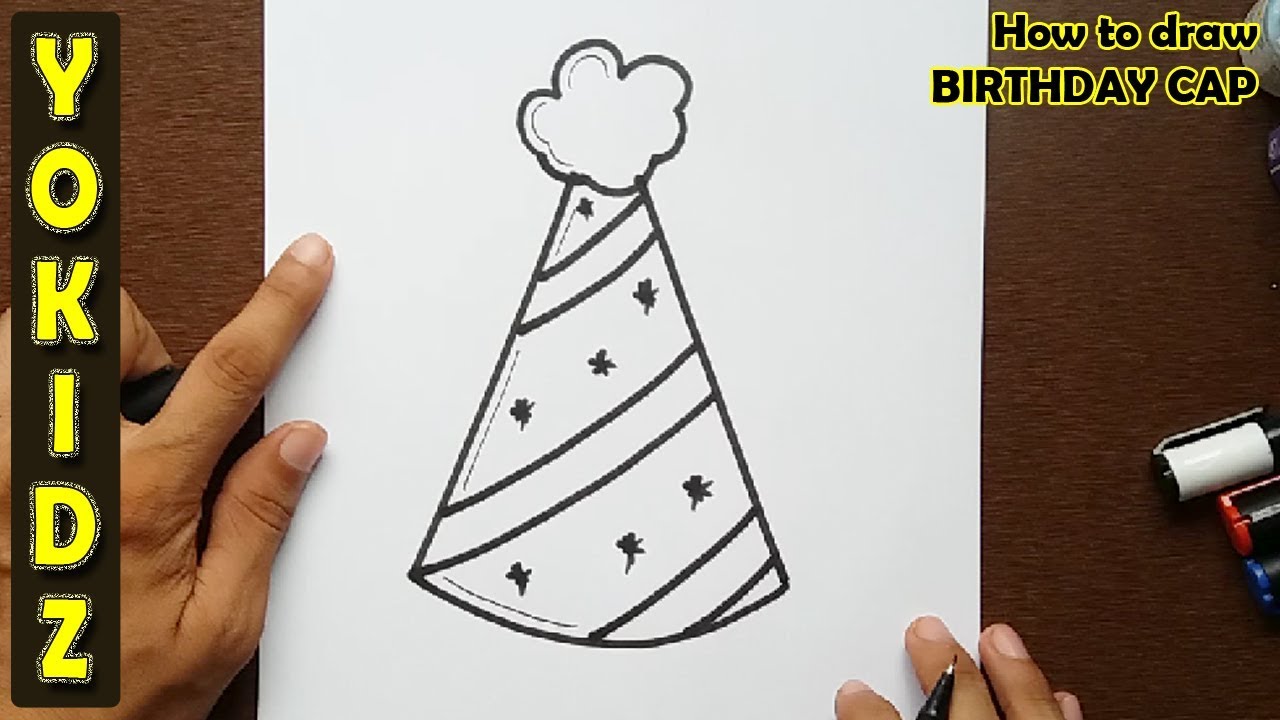 1280x720 How To Draw Birthday Cap - Birthday Hat Drawing