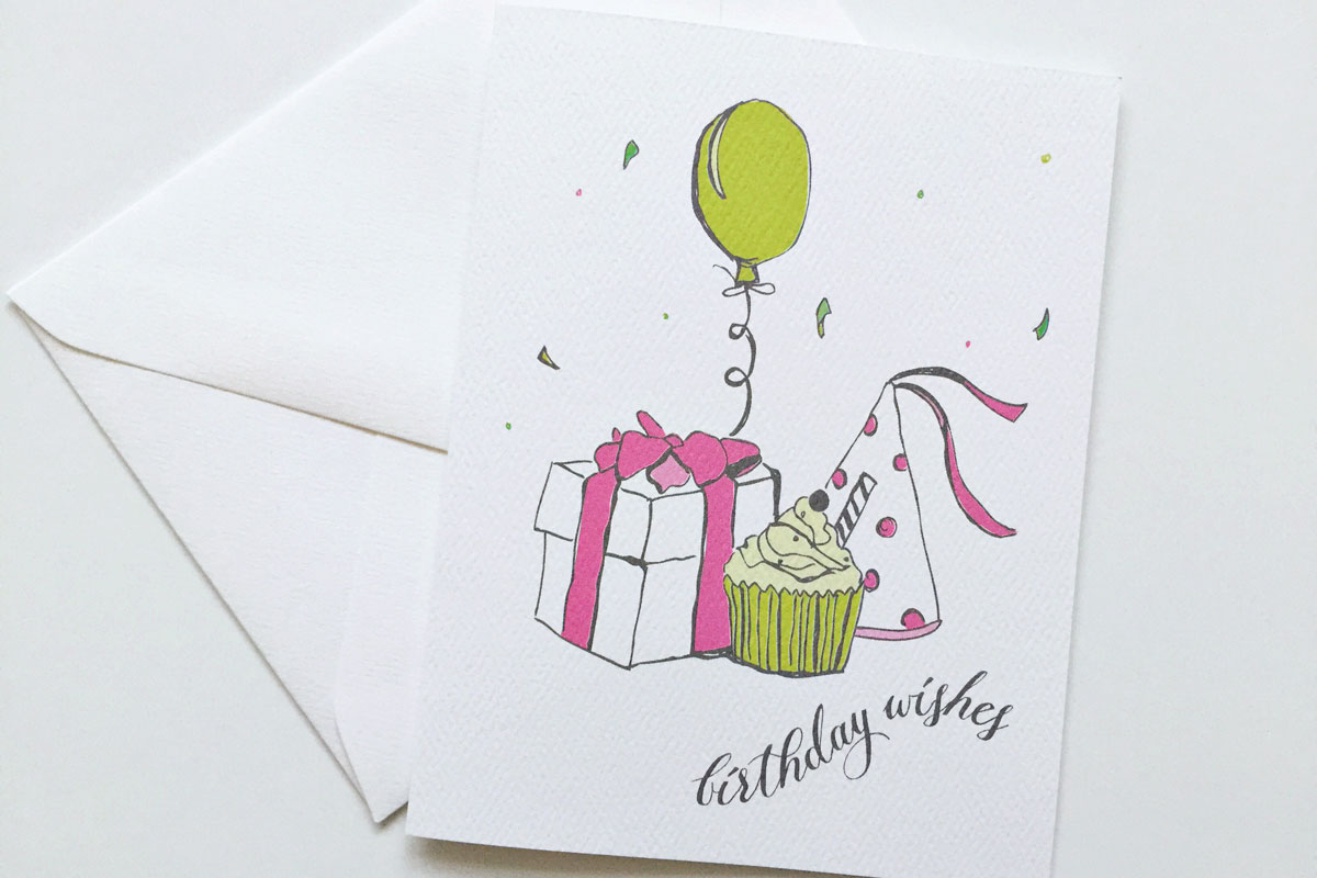 1200x800 birthday wishes illustrated card jenny c design - Birthday Wishes Drawing