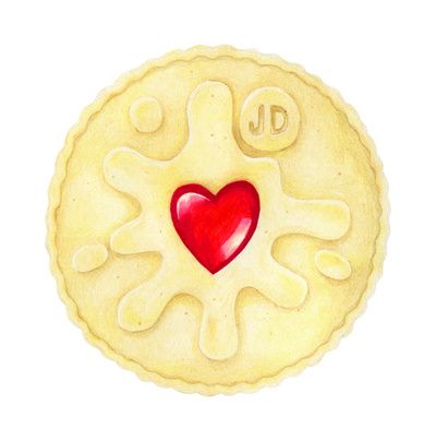 400x404 jammie dodger, biscuit art print natasha hutton illustration - Biscuit Drawing