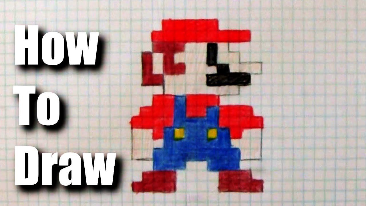 1280x720 how to draw bit mario - Bit Drawing