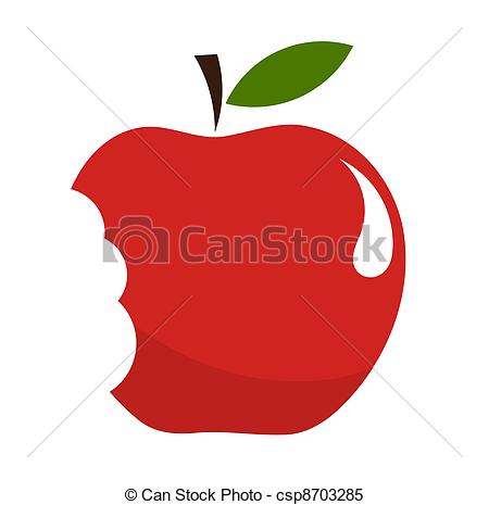 450x465 bitten apple red bitten apple over white vector illustration - Bitten Apple Drawing