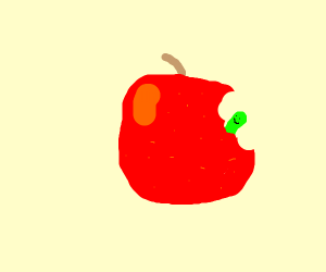 300x250 Half Bitten Apple Drawing - Bitten Apple Drawing