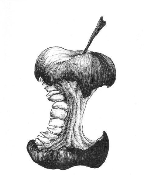 474x641 List Of Bitten Apple Drawing Etsy Pictures - Bitten Apple Drawing