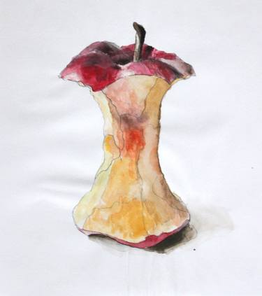 375x423 The Bitten Apple Painting - Bitten Apple Drawing